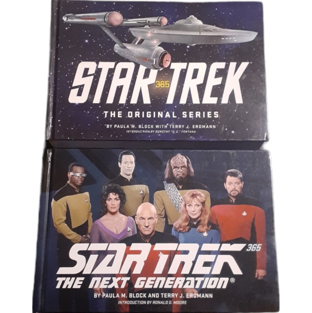 Star Trek 365 Hardcover by Terry J. Erdmann Paula M. Block Set Of 2 BooksStar
